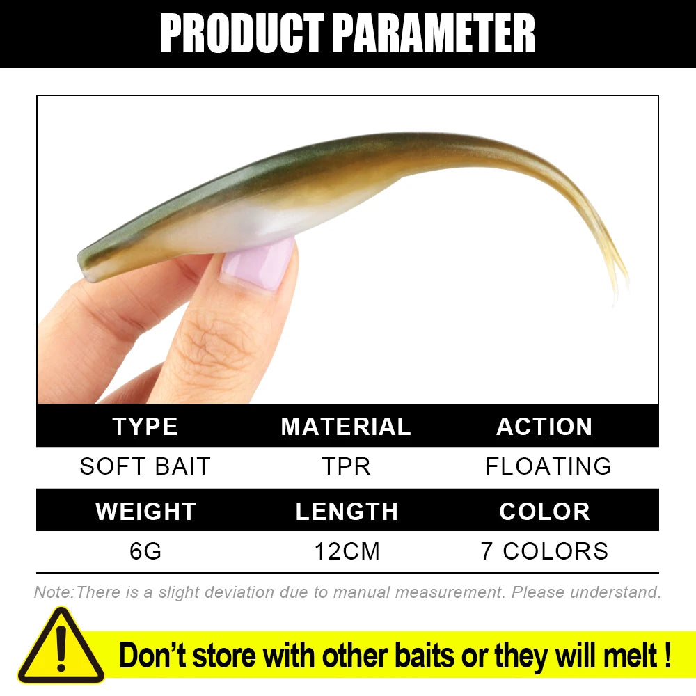 Leurre souple Spinnaker TPR Jerk Shad 12 cm – Imitation lançon – Spécial bar du bord