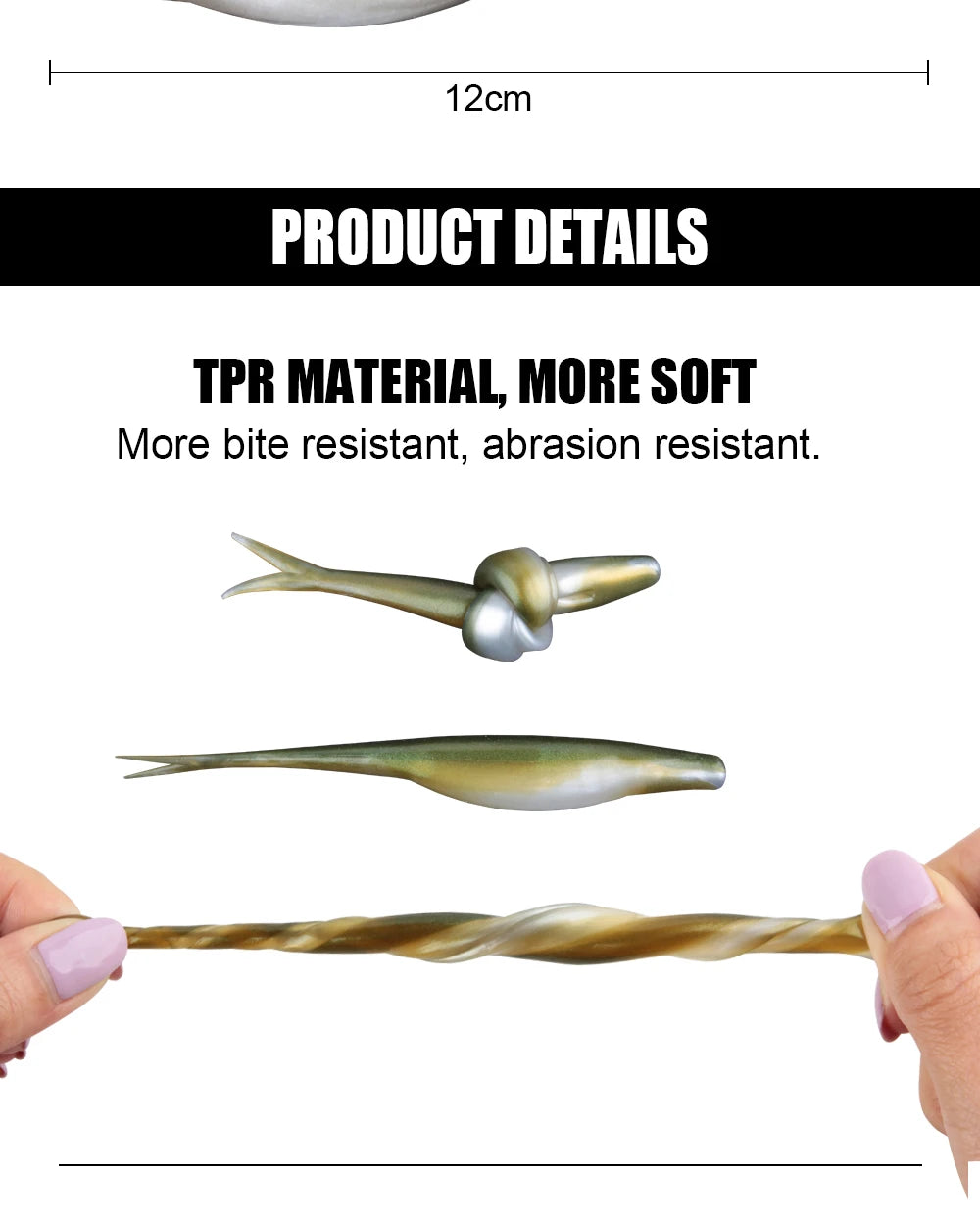 Leurre souple Spinnaker TPR Jerk Shad 12 cm – Imitation lançon – Spécial bar du bord